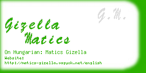 gizella matics business card